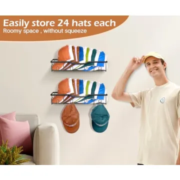 KEETDY Metal Hat Racks Hold 40 Caps Stylishly