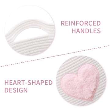 childishness ndup Large Cotton Rope Basket, Woven Storage Basket for Toy, Laundry and Blanket Organizer Basket, Round Hamper Basket with Handles for Kid's Room 17.7"x16.9"