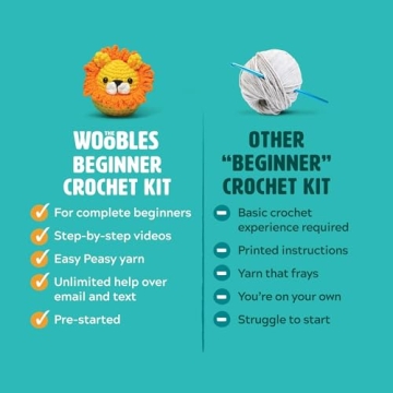 The Woobles Beginners Crochet Kit with Easy Peasy Yarn as seen on Shark Tank - with Step-by-Step Video Tutorials - Fred The Dinosaur