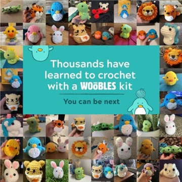 The Woobles Beginners Crochet Kit with Easy Peasy Yarn as seen on Shark Tank - with Step-by-Step Video Tutorials - Fred The Dinosaur