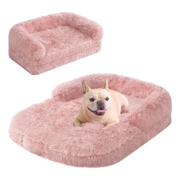 EHEYCIGA Foldable XL Dog Bed for Larger Dogs - Cozy Faux Fur