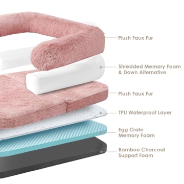 EHEYCIGA XL Dog Bed - Orthopedic Faux Fur Sleeping Couch