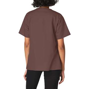 WonderWink Women's Wonderwork Short Sleeve Snap Jacket, Chocolate, Small