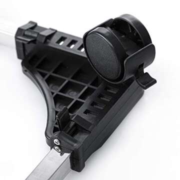 QianZhiHe CPU Rolling Stand,Mobile PC Holder with Locking Caster Wheels,Adjustable Width & Length Universal Computer Tower Holder Cart (White)