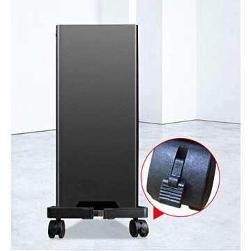 QianZhiHe CPU Rolling Stand,Mobile PC Holder with Locking Caster Wheels,Adjustable Width & Length Universal Computer Tower Holder Cart (White)