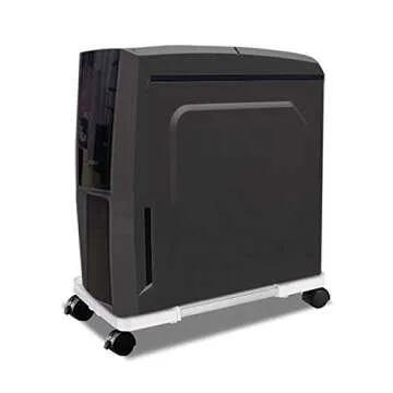 QianZhiHe CPU Rolling Stand,Mobile PC Holder with Locking Caster Wheels,Adjustable Width & Length Universal Computer Tower Holder Cart (White)