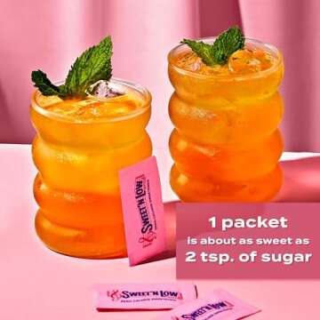 Sweet'N Low Zero Calorie Sweetener Packets, 400 Ct, Kosher & Gluten Free, Low Glycemic Index, Individual Tea and Coffee Sweetener Packets