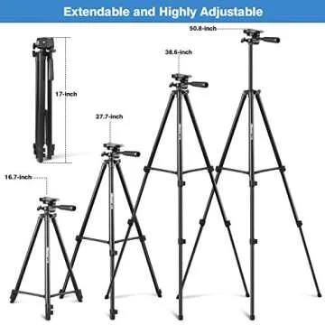 Ubeesize 50” Lightweight Phone Tripod for Cameras