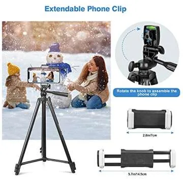 Ubeesize 50” Lightweight Phone Tripod for Cameras