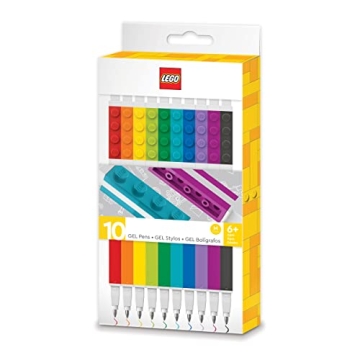 IQ LEGO Stationery 10 Pack Gel Pens - Fun Colors for Kids 6+