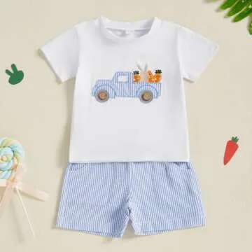 Kavousa Toddler Boy Easter Bunny Outfit - 2 Piece Set