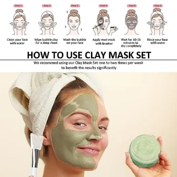 Ashlyn Clay Mask Set for Deep Clean and Hydration