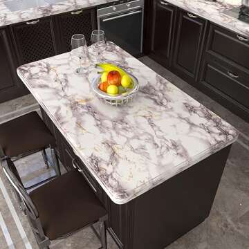 VIOPVERY White Marble Wallpaper Peel and Stick 15.7"x393" White Wall Paper Pull and Stick Contact Paper for Countertops Waterproof Self-Adhesive Marble Contact Paper for Kitchen Desk Cabinet Decor
