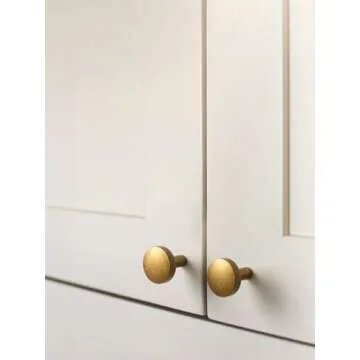 JIASENBAO 2 Pack Antique Brass Cabinet Knobs Classic Vintage Retro Drawer Pulls Kitchen Cupboard Bathroom Dresser Handles Cabinet Hardware Middle