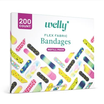 Welly Flex Fabric Bandages 200 Count Assorted Fun Patterns