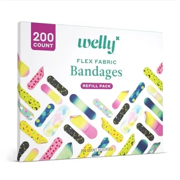 Welly Flex Fabric Bandages 200 Count Assorted Fun Patterns