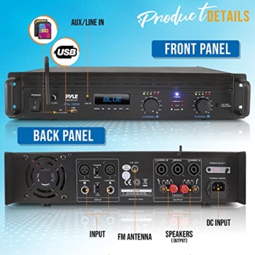 2000W Bluetooth Power Amplifier - PyleUsa Pro Audio
