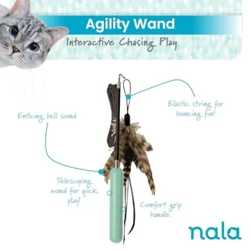 Nala Cat Feather Wand - Interactive, Telescoping Toy for Cats