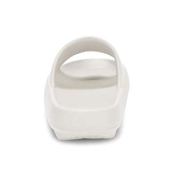 welltree Slides for Women Men Pillow Slippers Non-Slip Bathroom Shower Sandals Soft Thick Sole Indoor and Outdoor Slides,White,7.5-8.5 Women/6-7 Men