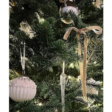 SIMISI 24 Pcs Khaki Velvet Christmas Tree Bows