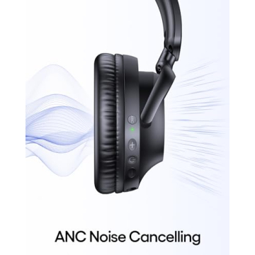 TAGRY Hybrid Active Noise Cancelling Headphones 100H Playtime Wireless Over Ear Bluetooth Headphone ...