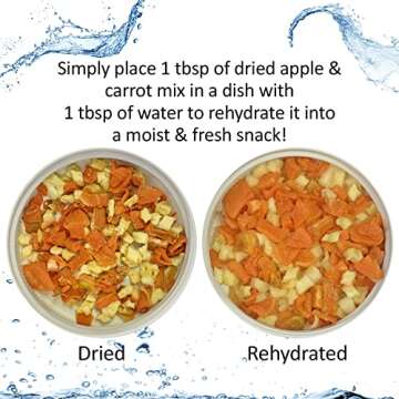 Hedgehog Treat Variety Pack - Healthy Natural Treat Assortment - Dried Mealworms, Dried Black Soldier Fly Larvae, Dried Crickets, Dried Apples & Carrots - Sampler Variety Value Package