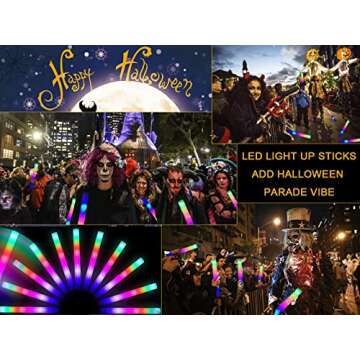 16" Foam Glow Sticks, 50 PCS, A Hit As Christmas Party Favors for Crazy Teen 12+: Durable & Reusable, Safety Lightsaber, Led Lights Glow in the Dark Party Supplies for Birthday | Wedding | Pool