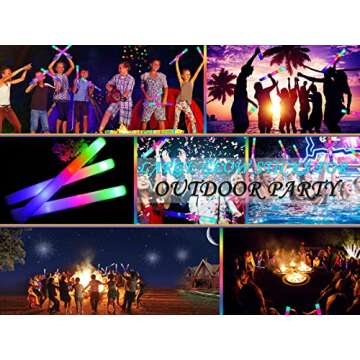 16" Foam Glow Sticks, 50 PCS, A Hit As Christmas Party Favors for Crazy Teen 12+: Durable & Reusable, Safety Lightsaber, Led Lights Glow in the Dark Party Supplies for Birthday | Wedding | Pool