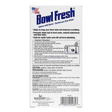 Bowl Fresh Blue plus Borax Automatic Toilet Bowl Cleaner Tablets, Toilet Freshener Tablets with Borax, 2 Count