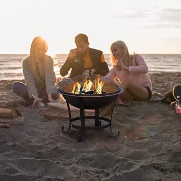 FireBeauty Heavy Duty Outdoor Fire Pit - BBQ Grill Accessory