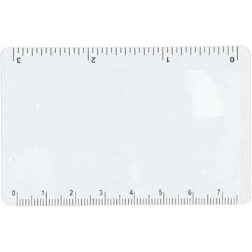 Fresnel Lens 4X Magnifier - Compact Credit Card Size with Ruler