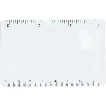 Fresnel Lens 4X Magnifier - Compact Credit Card Size with Ruler
