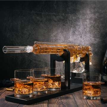 AR15 Whiskey Decanter Set with Glasses - Limited Edition