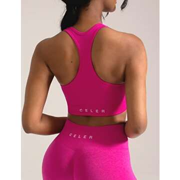 CELER Sports Bras for Women Racerback Chemistry Seamless Workout Yoga Gym Fitness Bra with Removable...