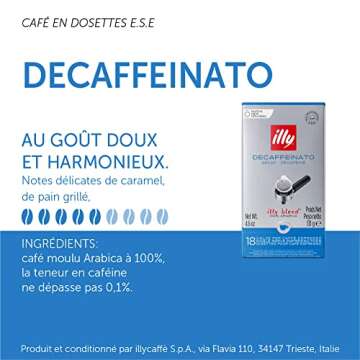 illy E.S.E. Coffee - Single-Serve Coffee Capsules & Pods – Classico Decaf Roast - Notes Of Caramel, Orange Blossom & Jasmine - For E.S.E Coffee Machines - Extraordinary Aroma & Body – 18 Count