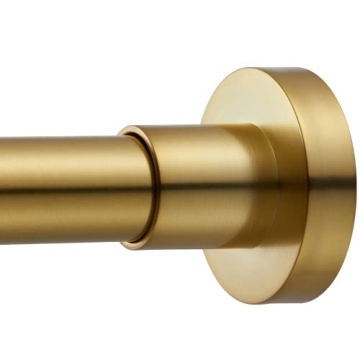 Elevate Spaces with EBOATOP Heavy Duty Tension Shower Rod - No Rust, Easy Install, 54-90 inches Gold