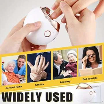Minatee Automatic Nail Clipper, Electric Nail Clippers Safety Fingernail Cutter Nail Trimmer Scissors Gift for Caregivers, Elderly, Adults, Children, Care Communities(White)