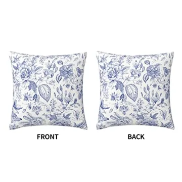Yinzaishe Blue Floral Pillow Cover for Home Decor