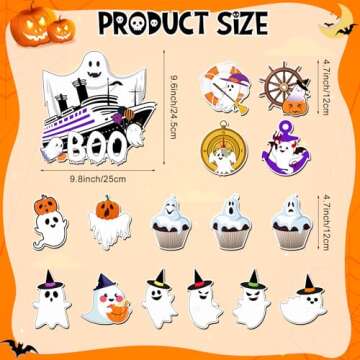 Kanayu 16 Pcs Cruise Door Decorations Halloween Cruise Door Decorations Magnetic Halloween Car Magne...