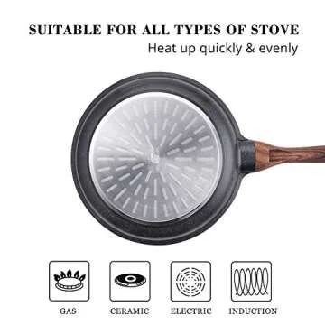 SENSARTE Nonstick Frying Pan Skillet, Swiss Granite Coating Omelette Pan, Healthy Stone Cookware Chef's Pan, PFOA Free (8/9.5/10/11/12.5 Inch) (10 Inch)