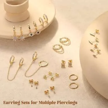 Elegant IRONBOX Gold Plated Earring Set for Women