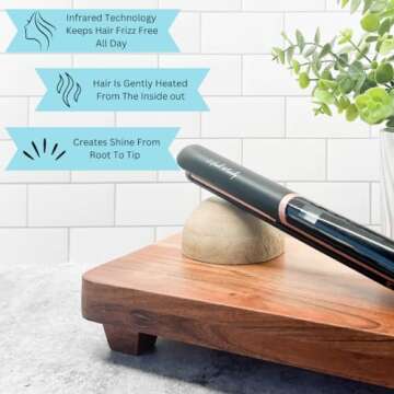 The Miss Priss 1" Flat Iron Hair Straightener | for All Hair Types | Infrared Technology | Tourmaline Infused Ceramic Plates | Purple