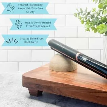 The Miss Priss 1" Flat Iron Hair Straightener | for All Hair Types | Infrared Technology | Tourmaline Infused Ceramic Plates | Purple