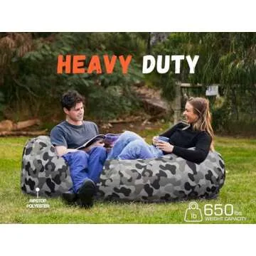 WEKAPO Inflatable Lounger Air Sofa Hammock-Portable,Water Proof& Anti-Air Leaking Design-Ideal Couch for Backyard Lakeside Beach Traveling Camping Picnics & Music Festivals (Camouflage)