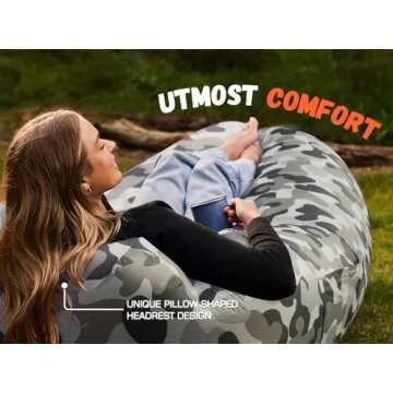 WEKAPO Inflatable Lounger Air Sofa Hammock-Portable,Water Proof& Anti-Air Leaking Design-Ideal Couch for Backyard Lakeside Beach Traveling Camping Picnics & Music Festivals (Camouflage)