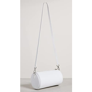 Brandon Blackwood Bianca White Leather Duffle Bag Silver Hardware
