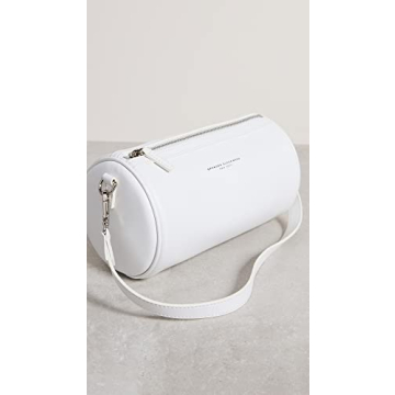 Brandon Blackwood Bianca White Leather Duffle Bag Silver Hardware