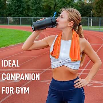 SINLAND Microfiber Gym Towels Sports Fitness Workout Sweat Towel Super Soft and Absorbent 3 Pack 16 ...