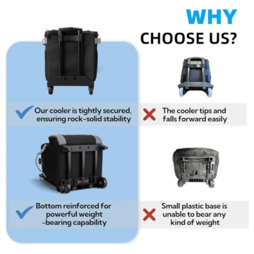 DAUSROOB Insulated Rolling Cooler Bag for Outdoor Adventures