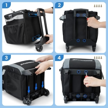 DAUSROOB Insulated Rolling Cooler Bag for Outdoor Adventures